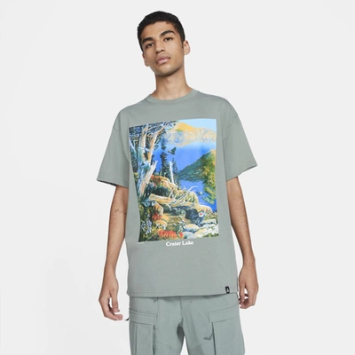 Shop Nike Acg "crater Lake" Short-sleeve T-shirt In Clay Green,white