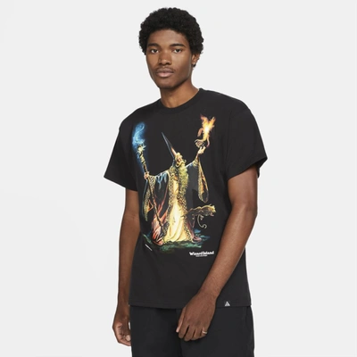 Shop Nike Acg "wizard" Short-sleeve T-shirt In Black,white