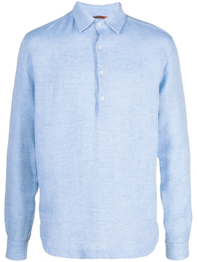 Shop Barena Venezia Buttoned-up Long-sleeved Shirt In Blue