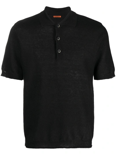 Shop Barena Venezia Short-sleeved Linen Polo Shirt In Black