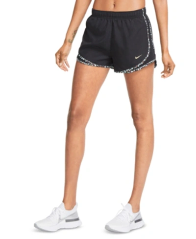 Shop Nike Women's Dri-fit Tempo Running Shorts In Black/black/glacier Ice/tea Tree Mist