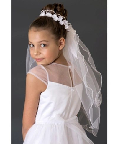 Shop Us Angels Flower Wreath With Veil And Ribbon Bow In White