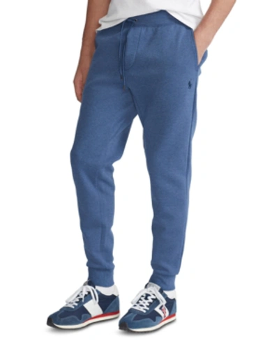 Shop Polo Ralph Lauren Men's Double-knit Jogger Pants In Derby Blue Heather