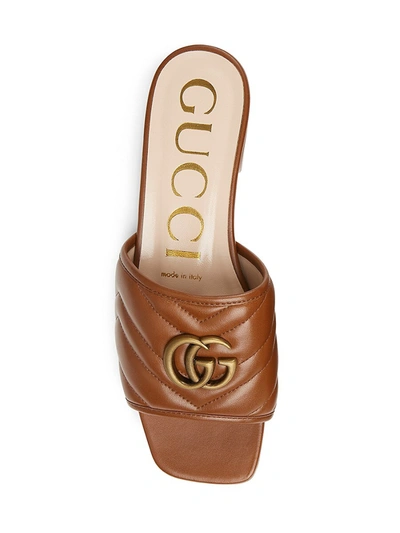 Shop Gucci Jolie Flat Sandals In Cuir
