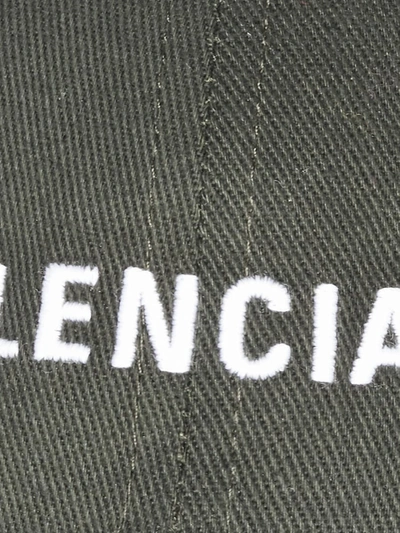 Shop Balenciaga Logo Baseball Cap In Beige Black