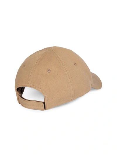 Shop Balenciaga Logo Baseball Cap In Beige Black