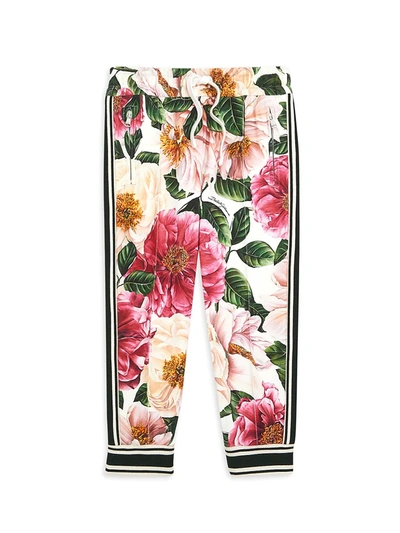 Shop Dolce & Gabbana Little Girl's & Girl's Floral Joggers In Neutral