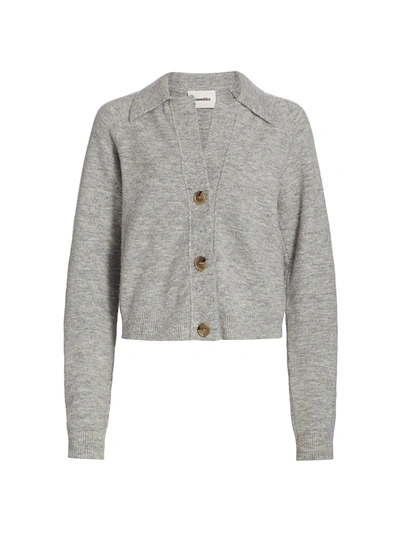 Shop Nanushka Cade Alpaca & Wool-blend Cardigan In Heather Grey