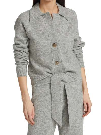 Shop Nanushka Cade Alpaca & Wool-blend Cardigan In Heather Grey