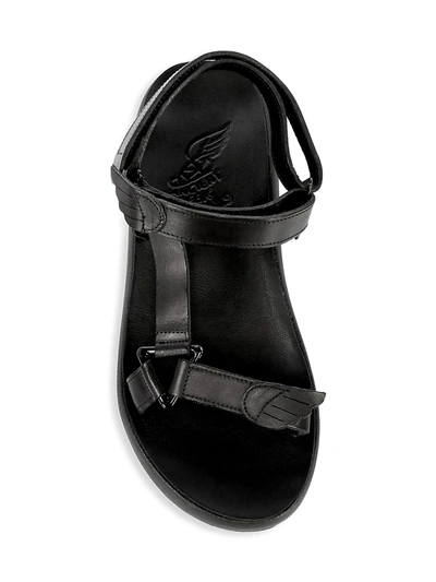 Shop Ancient Greek Sandals Women's Poria Leather Flatform Sport Sandals In Black