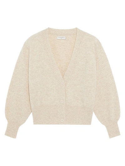 Shop Sandro Women's Happy Wool Twinset Cardigan In Light Beige