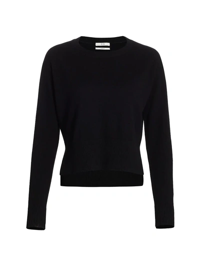 Shop Co Essentials Cropped Wool & Cashmere Knit Sweater In Black