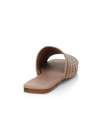 Shop Alaïa Women's Lasercut Leather Slide Sandals In Chair