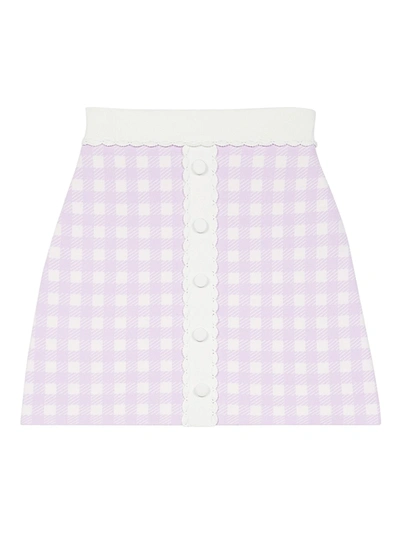Shop Maje Women's Jimmy Checked Knit Mini Skirt In Parma Violet