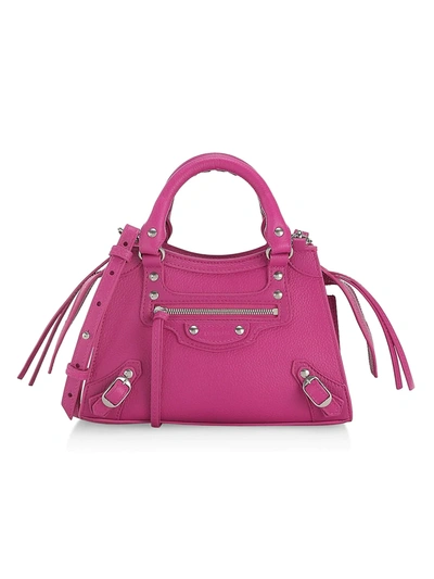 Shop Balenciaga Mini Neo Classic Leather Satchel In Pink