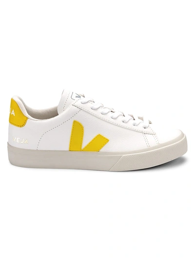 Shop Veja Men's Campo Leather Sneakers In Extra White Tonic