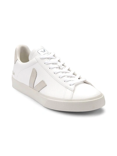 Shop Veja Men's Campo Leather Sneakers In Extra White Natural Suede