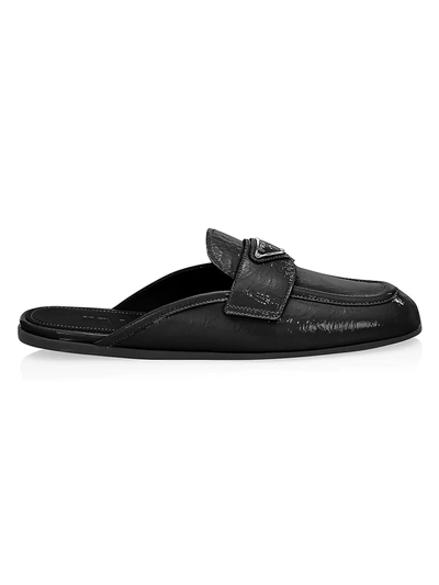 Shop Prada Patent Leather Loafer Mules In Black