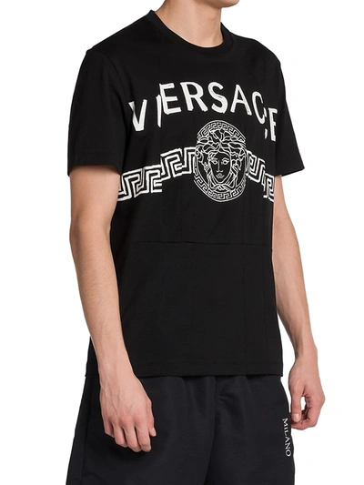 Shop Versace Medusa Split Logo T-shirt In Optical White