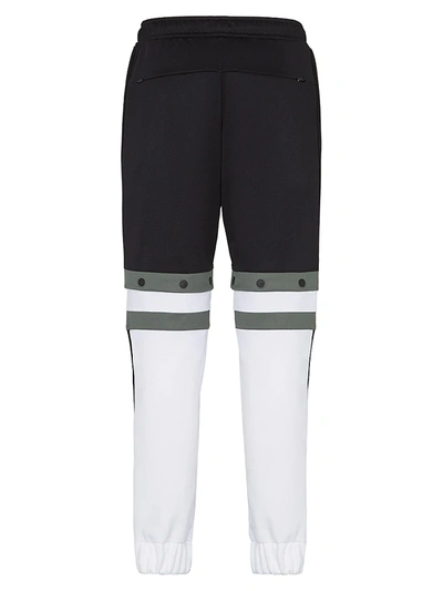 Shop Fendi Men's Convertible Logo Track Pants In Black White