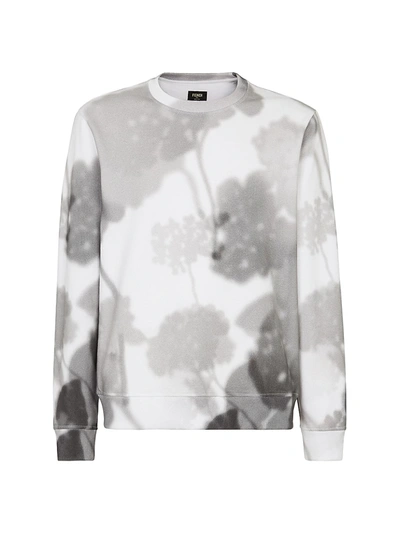 Shop Fendi Sandy Flowers Printed Sweatshirt In Naturale