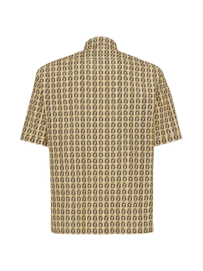 Shop Fendi Ff Interlace Short-sleeve Shirt In Bamboo