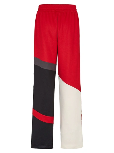 Shop Fendi Men's Ff Active Star Track Pants In Red Black