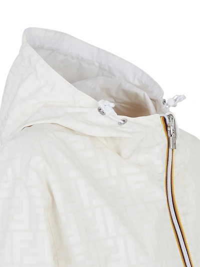 Shop Fendi Women's Logo Kway  Cropped Jacket In White