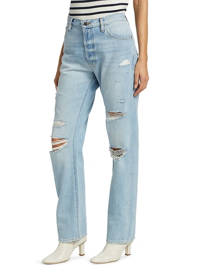 Shop Frame Women's Le Slouch High-rise Ripped Jeans In Natoma