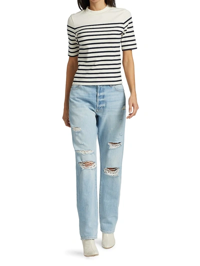 Shop Frame Women's Le Slouch High-rise Ripped Jeans In Natoma
