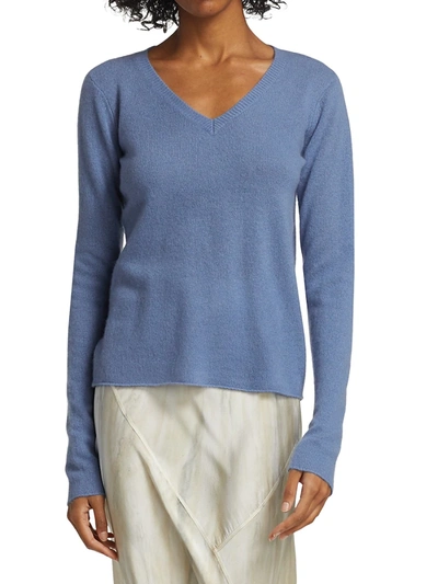 Shop Atm Anthony Thomas Melillo Cashmere V-neck Sweater In English Blue