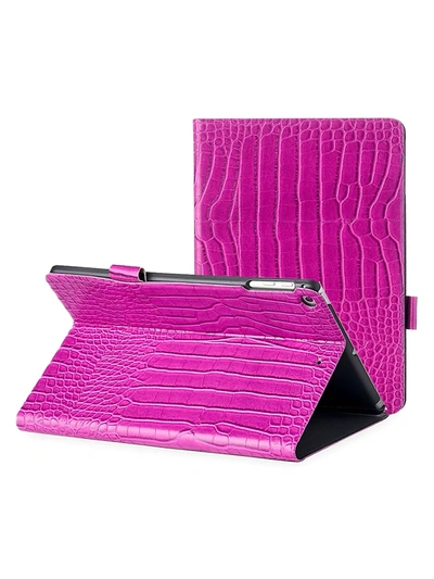 Shop Chic Geeks Faux Crocodile Ipad Case In Orchid