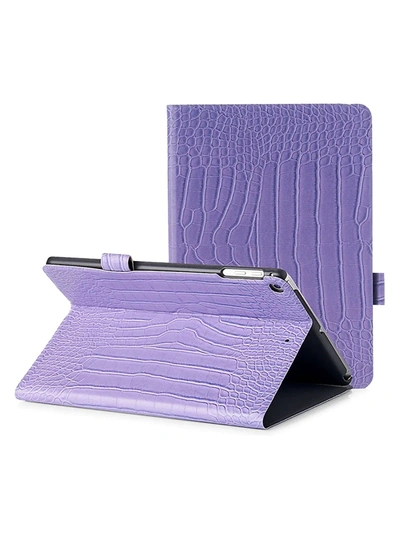 Shop Chic Geeks Faux Crocodile Ipad Case In Lavender