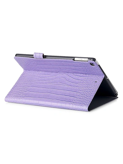 Shop Chic Geeks Faux Crocodile Ipad Case In Lavender