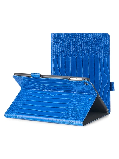 Shop Chic Geeks Faux Crocodile Ipad Case In Cobalt