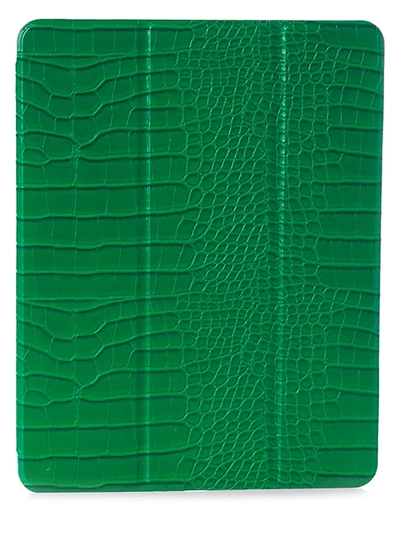 Shop Chic Geeks Crocodile-embossed 12.9-inch Ipad Pro Case In Emerald