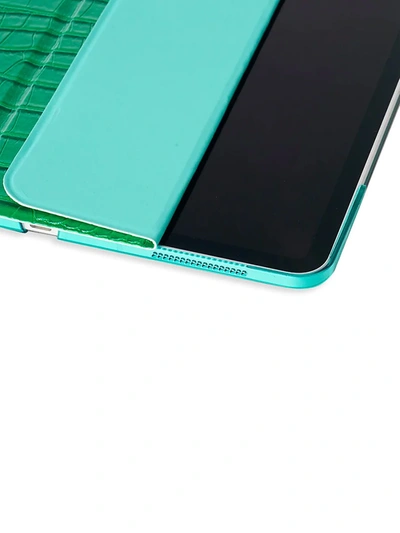 Shop Chic Geeks Crocodile-embossed 12.9-inch Ipad Pro Case In Emerald