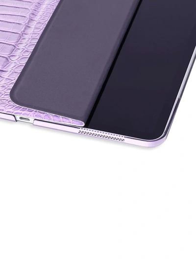 Shop Chic Geeks Crocodile-embossed 12.9-inch Ipad Pro Case In Lavender