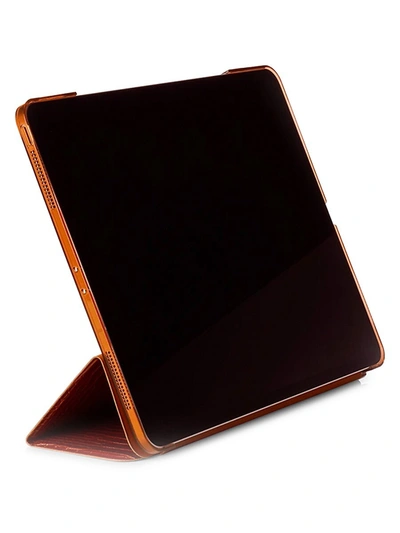 Shop Chic Geeks Crocodile-embossed 12.9-inch Ipad Pro Case In Cognac