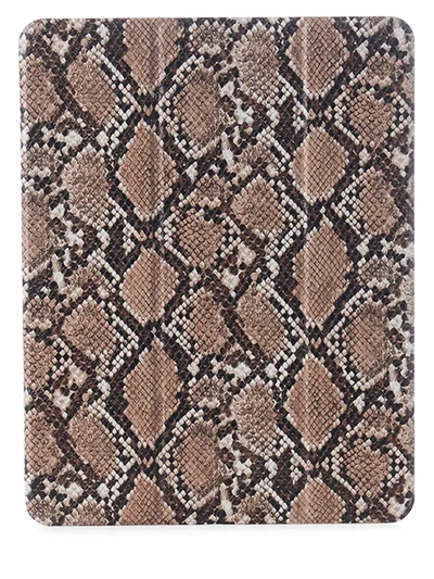 Shop Chic Geeks Snakeskin-print 12.9-inch Ipad Pro Case In Brown Snakeskin