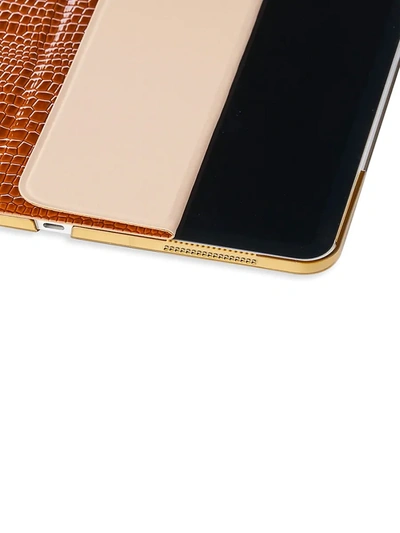 Shop Chic Geeks Crocodile-embossed 12.9-inch Ipad Pro Case In Brown