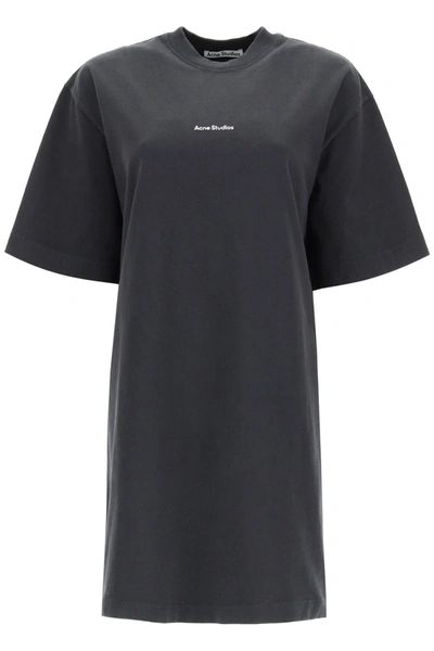 Shop Acne Studios T-shirt Dress With Logo In Black