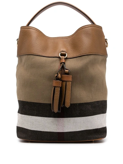 Pre-owned Burberry Ashby Bucket Bag In Brown