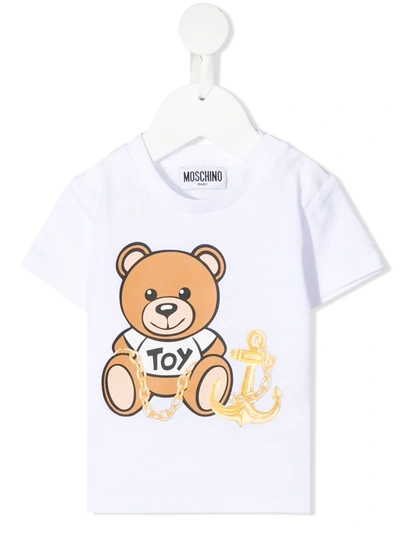 Shop Moschino Bear Print T-shirt In White