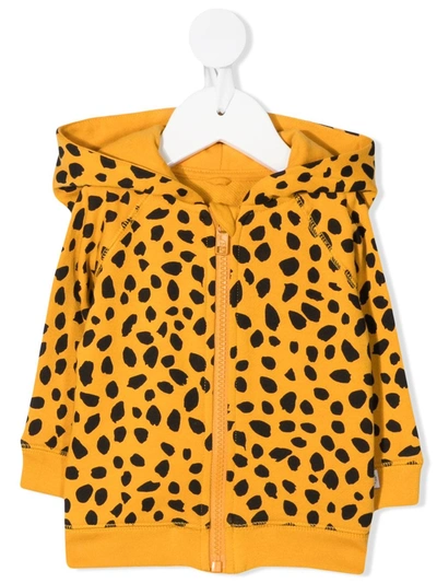 Shop Stella Mccartney Cheetah-print Organic-cotton Hoodie In 黄色
