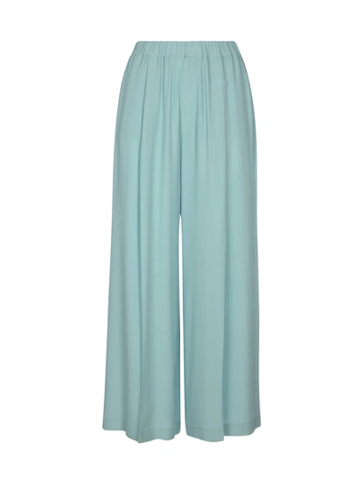 Shop Semicouture Flowy Palazzo Trousers In Blue