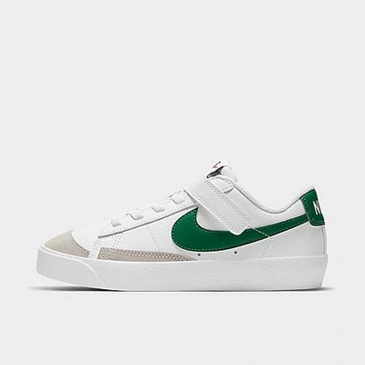 Shop Nike Little Kids' Blazer Low '77 Casual Shoes In White/pine Green-white-black