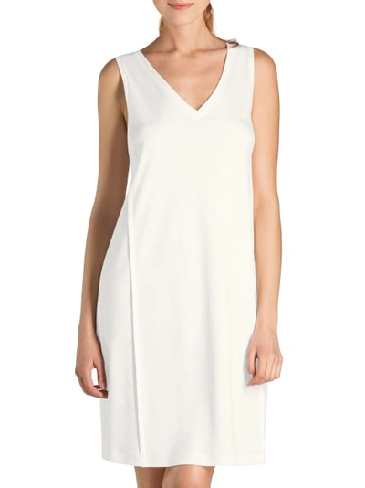 Shop Hanro Pure Essence Knit Tank Gown In Off White