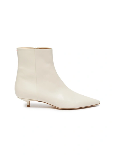 Shop Aeyde 'ina' Leather Ankle Boots In White