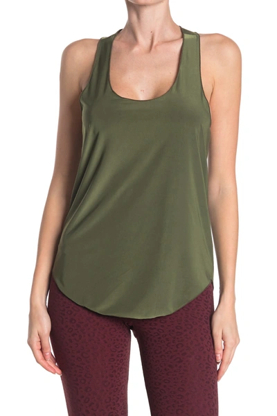 Shop Onzie Glossy Flow Tank Top In Olive